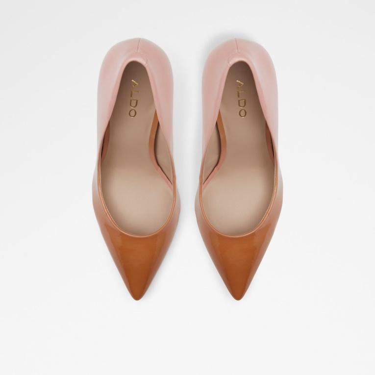 Moda Aldo Medio Marrón Stessy Bomba Tacón De Aguja