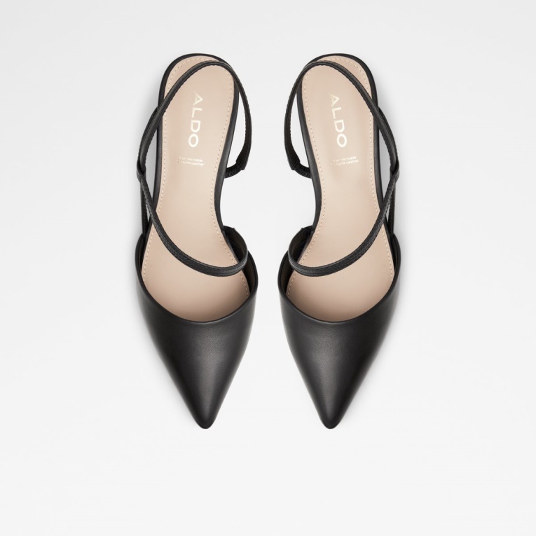 Moda Aldo Suzette Sling Back Tacón Alto Negro