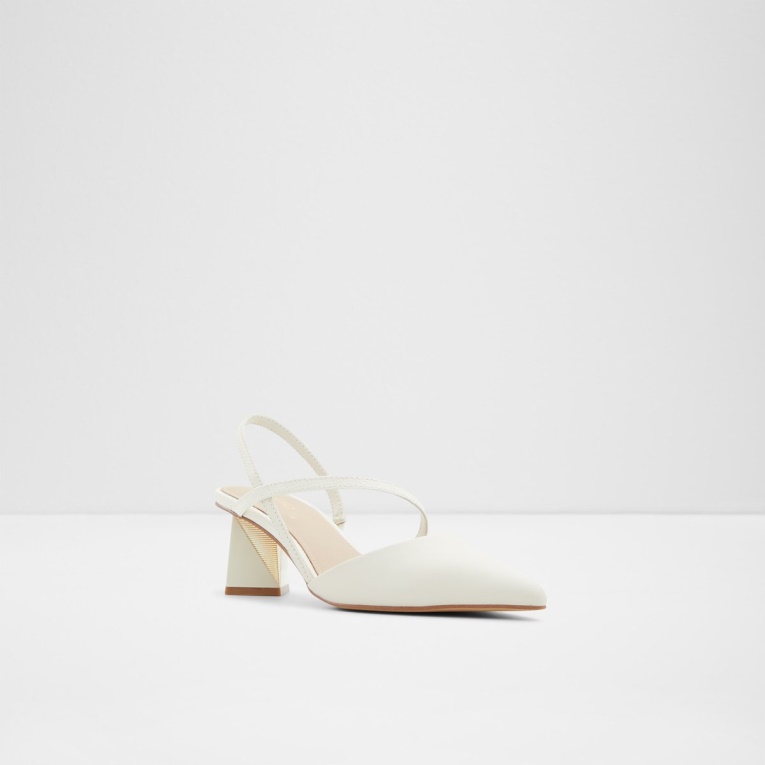 Moda Aldo Blanco Suzette Sling Back Tacón Alto