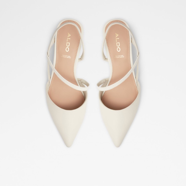 Moda Aldo Blanco Suzette Sling Back Tacón Alto