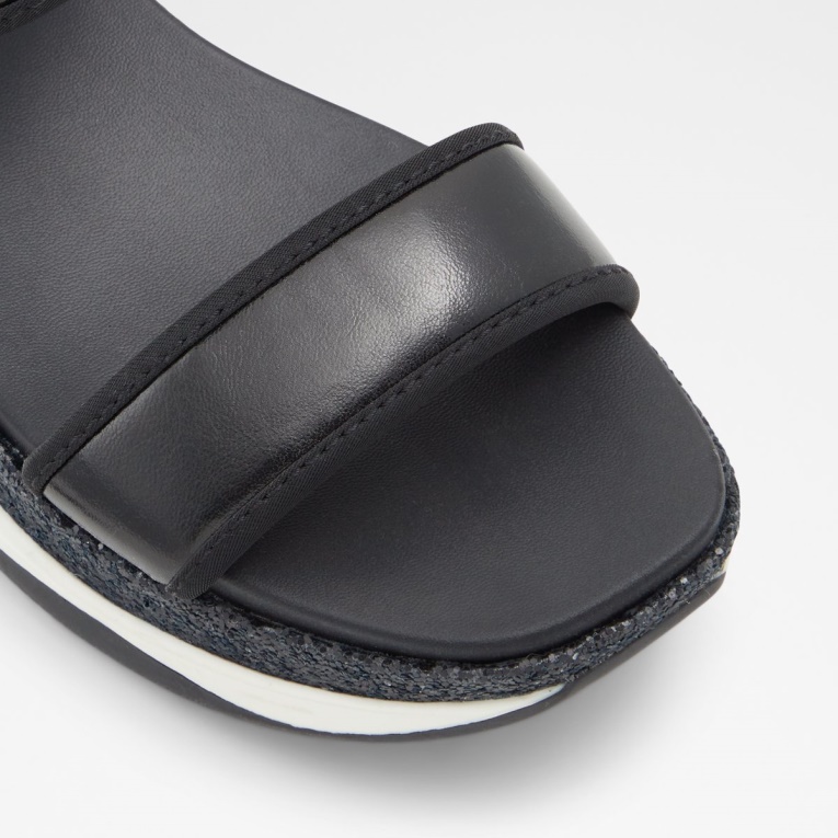 Sandalia Negra Con Cuña Talenagyn De Moda De Aldo