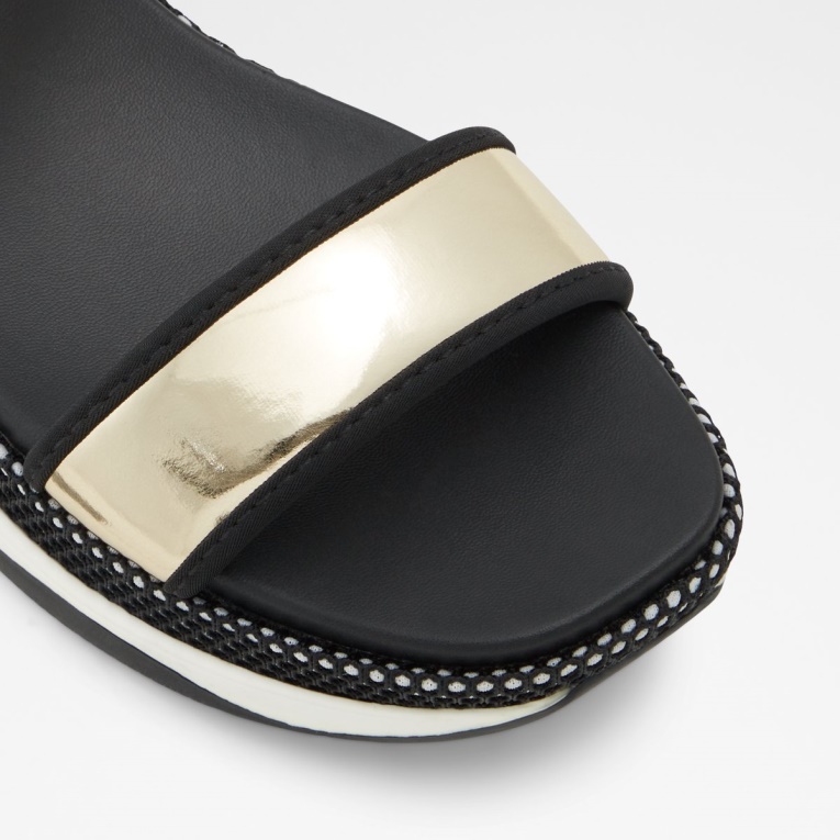 Sandalias De Cuña Talenagyn Multi Talenagyn Negras Y Doradas De Aldo