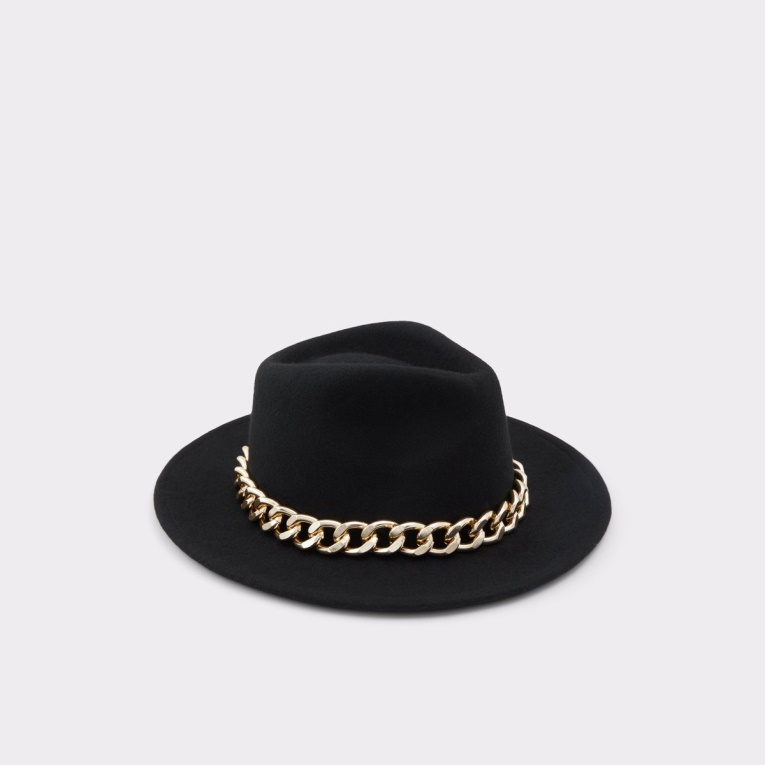Sombrero Fedora Aldo Teiwan Multimoda Negro Y Dorado
