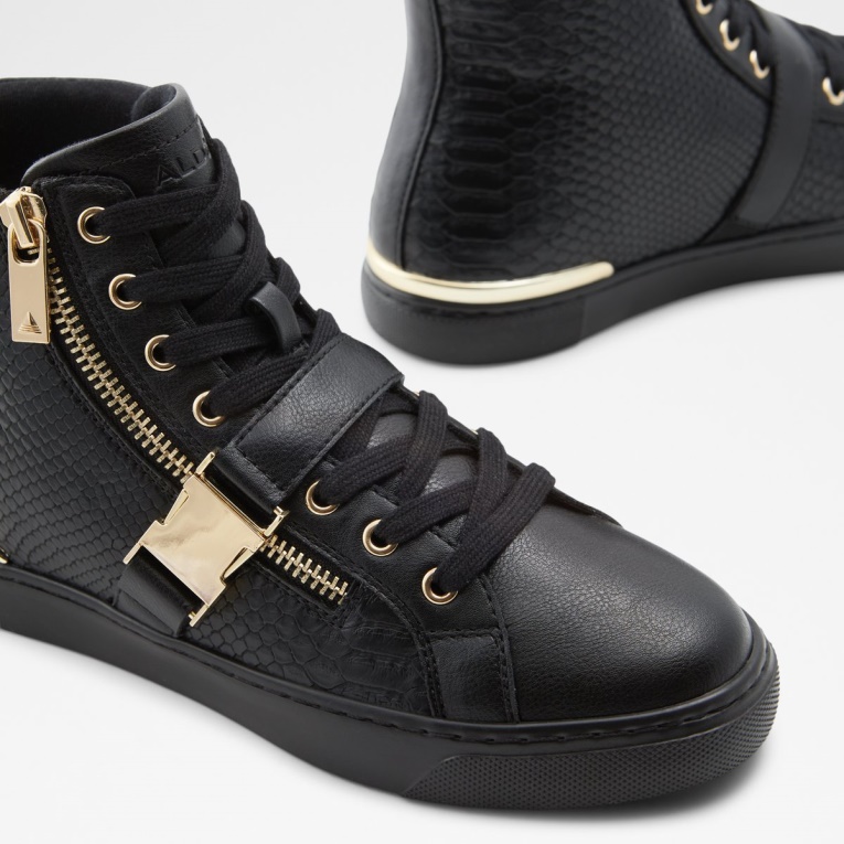 Negro Moda Aldo Tiagatori Zapatillas Altas Suela De Copa