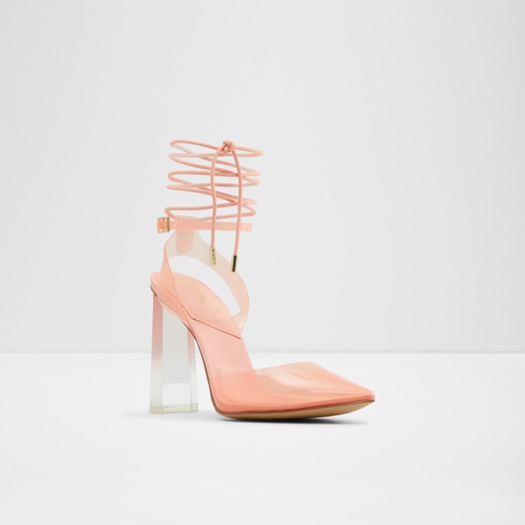 Tilah Zapato De Tacón Con Tiras Tacón Cuadrado Moda Naranja Claro Aldo