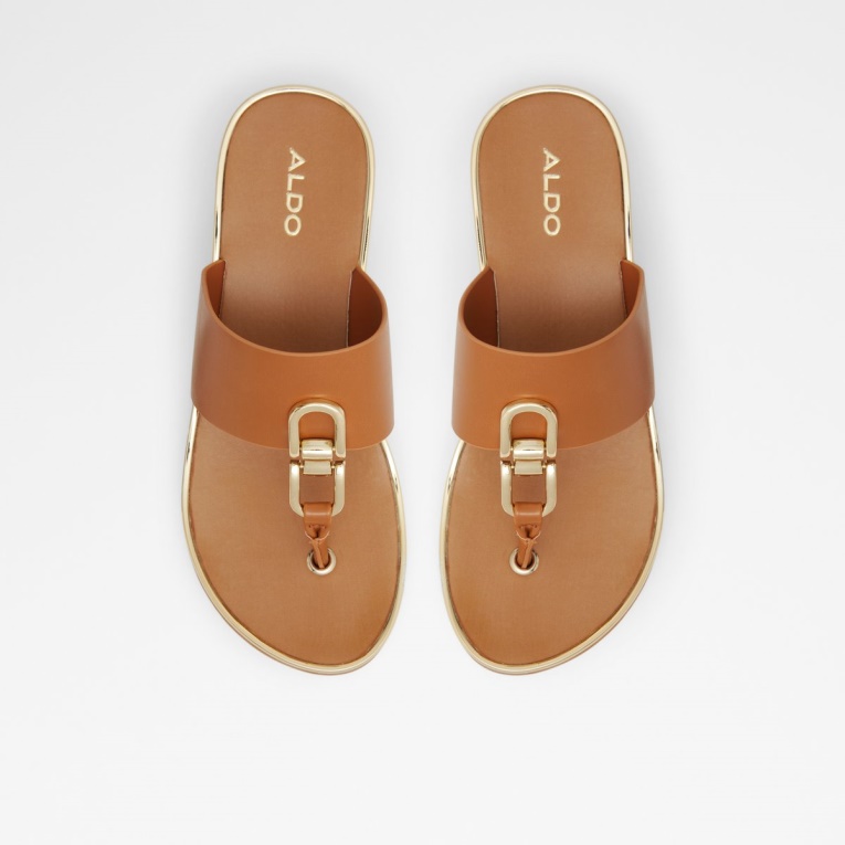 Marrón Medio Toea Thong Sandalia Cuña Moda Aldo