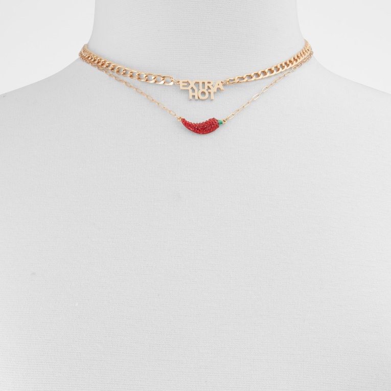 Collar Rojo De Moda Aldo Unirawin