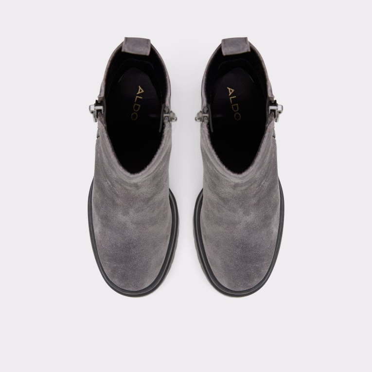 Nueva Llegada Botín Con Plataforma Al Revés Suela Dentada Moda Gris Oscuro Aldo