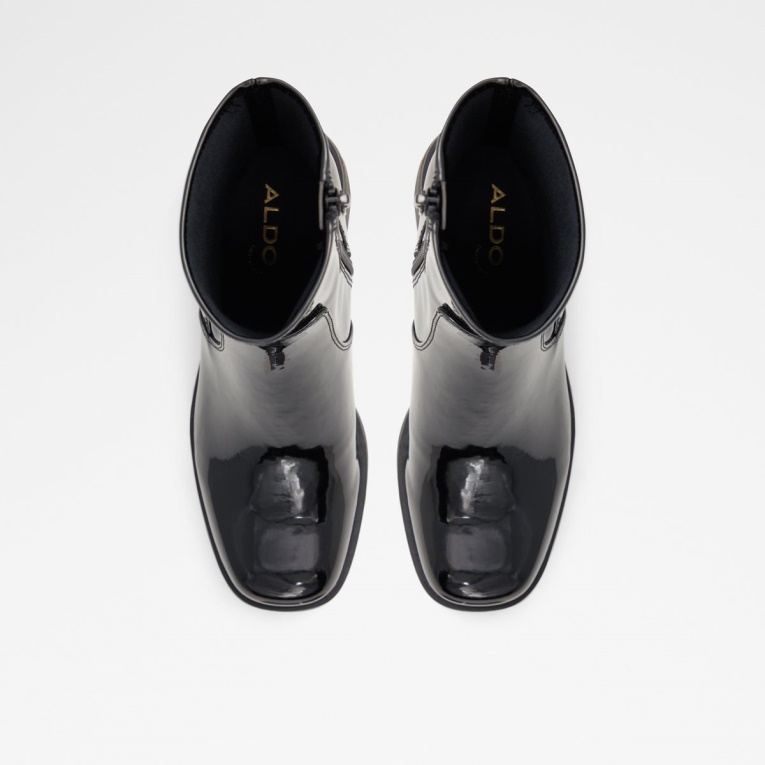 Botín Aldo Upstep De Moda Charol Sintético Negro