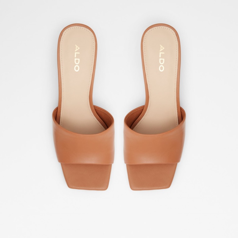 Velalith Tacón Alto Sandalia Tacón Bloque Moda Cognac Aldo