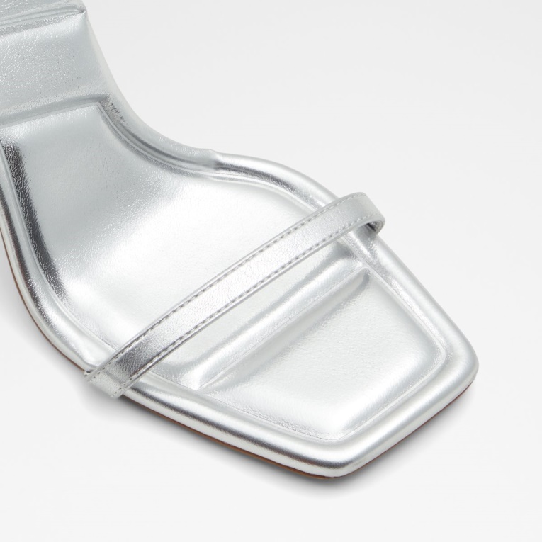 Nueva Llegada Vivanti Sandalia De Tacón Con Correa En El Tobillo Aldo Moda Plata