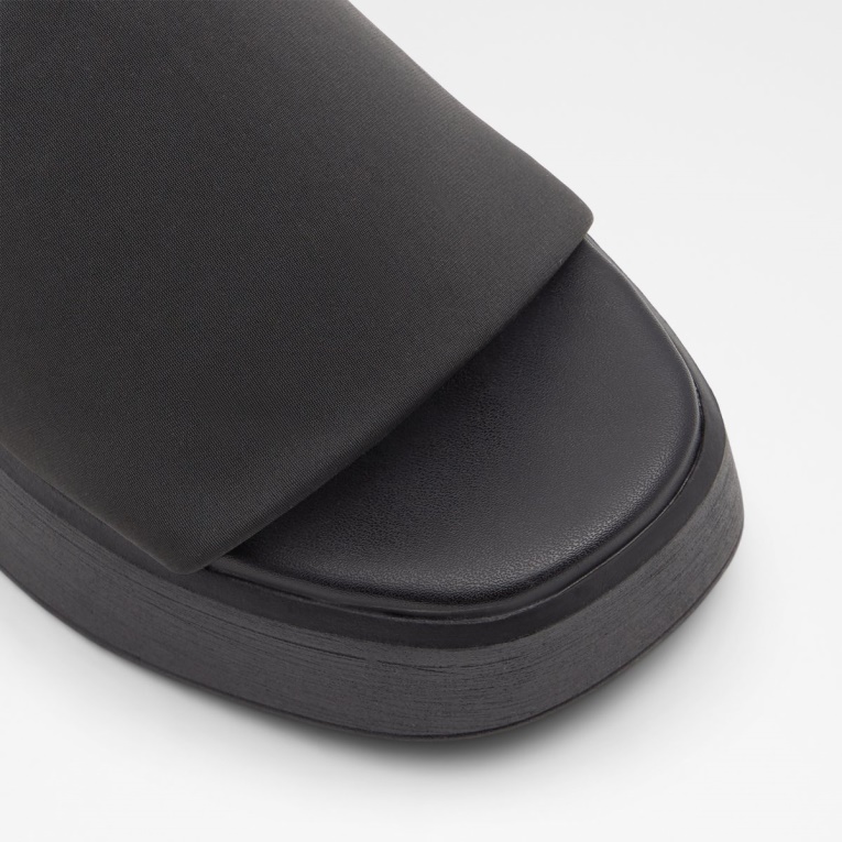 Moda Aldo Yassu Cuña Mula Plataforma Negro