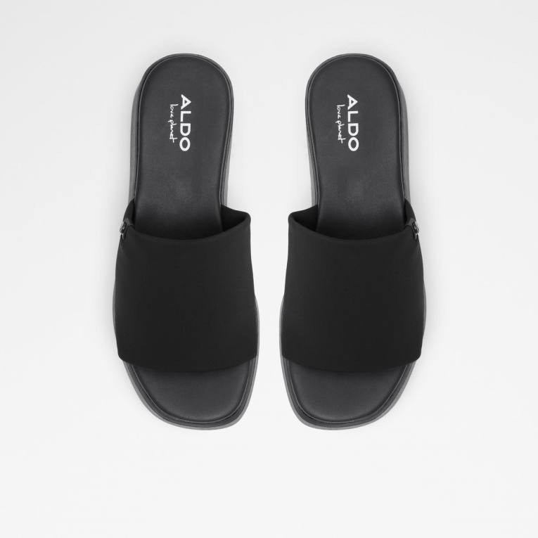 Moda Aldo Yassu Cuña Mula Plataforma Negro