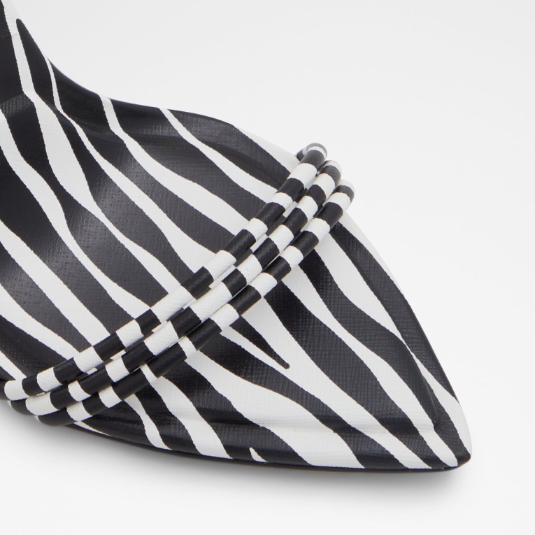 Blanco-negro Moda Aldo Yberrar Sandalia Tiras Tacón Tacón Stiletto