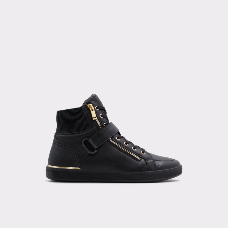 Negro Sintético Liso Yohji Zapatillas Altas Suela De Copa Moda Aldo