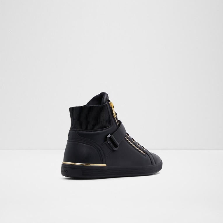 Negro Sintético Liso Yohji Zapatillas Altas Suela De Copa Moda Aldo