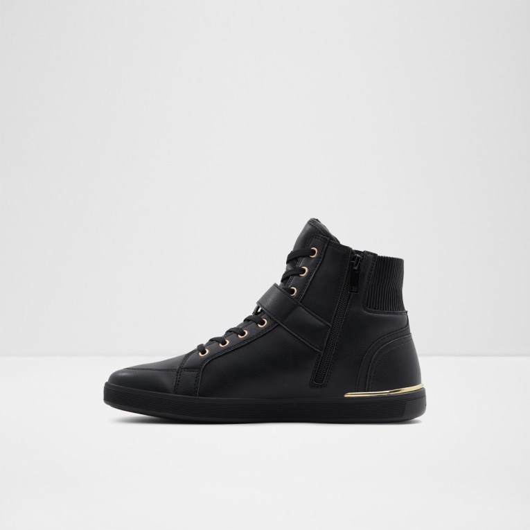 Negro Sintético Liso Yohji Zapatillas Altas Suela De Copa Moda Aldo