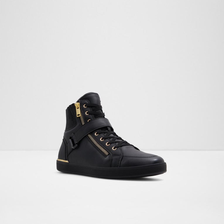 Negro Sintético Liso Yohji Zapatillas Altas Suela De Copa Moda Aldo