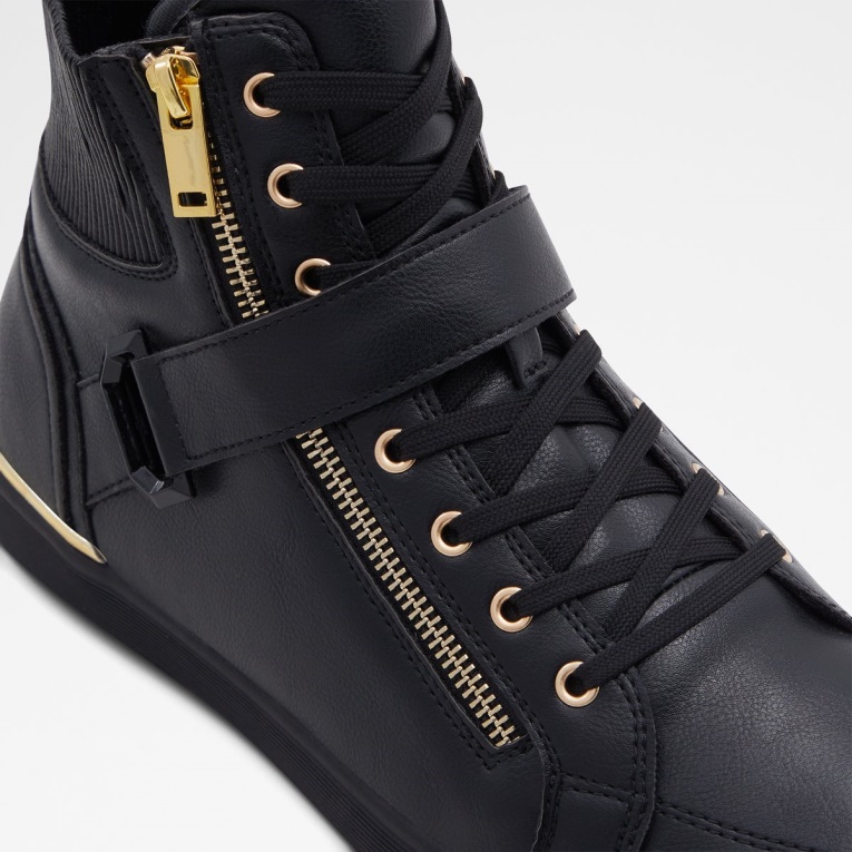 Negro Sintético Liso Yohji Zapatillas Altas Suela De Copa Moda Aldo