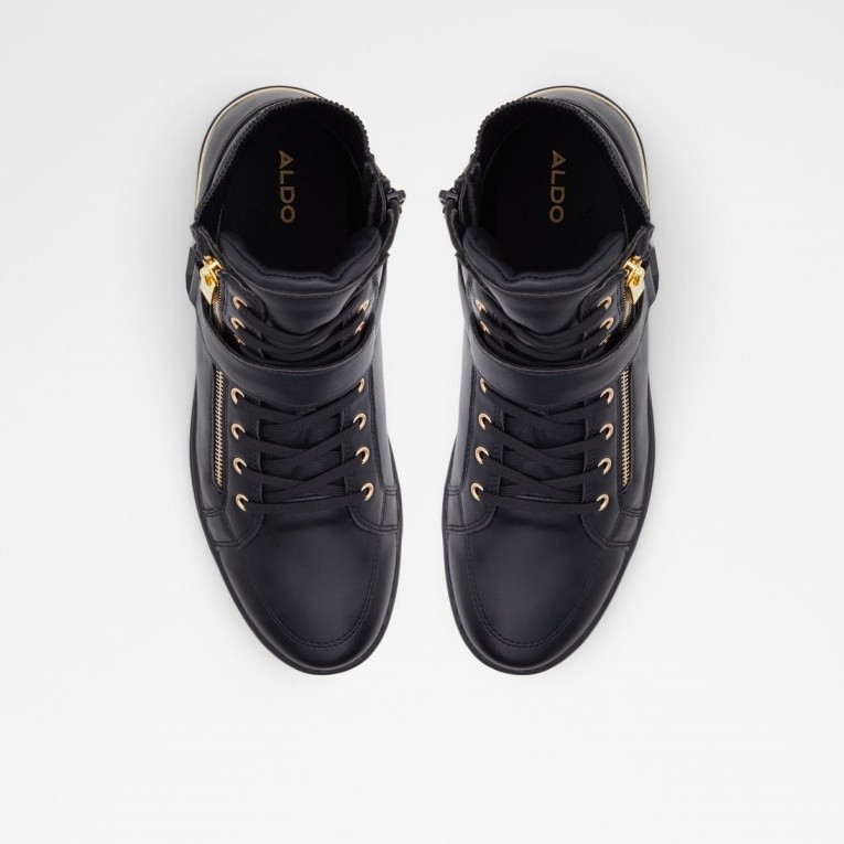 Negro Sintético Liso Yohji Zapatillas Altas Suela De Copa Moda Aldo