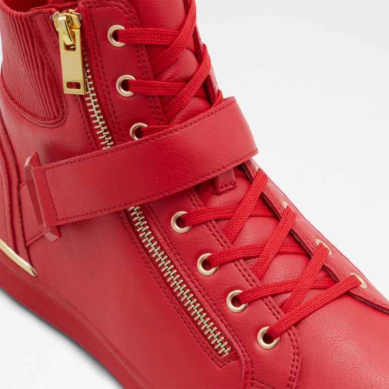 Zapatillas Altas De Aldo Yohji De Color Rojo Brillante A La Moda