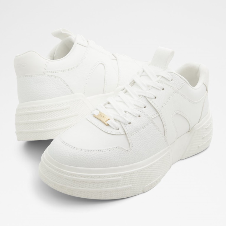 Zapatilla De Deporte De Caña Baja Zeus Blanca De Moda Con Suela Dentada Aldo