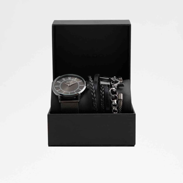 Aldo Fashion Ibaord Conjunto De Reloj Y Pulsera Plata
