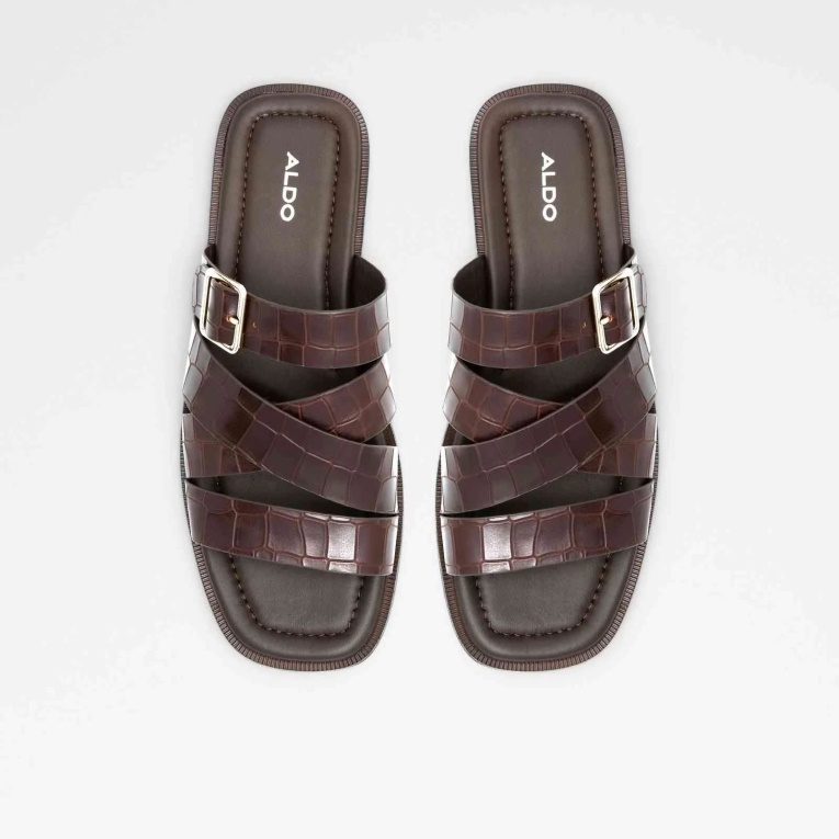 Sandalias Planas Dampel Marrones Moda Aldo