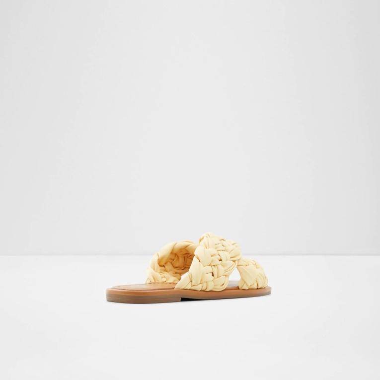 Moda Aldo Wovina Sandalias Planas Amarillo