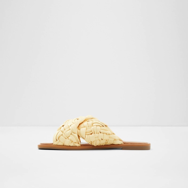 Moda Aldo Wovina Sandalias Planas Amarillo