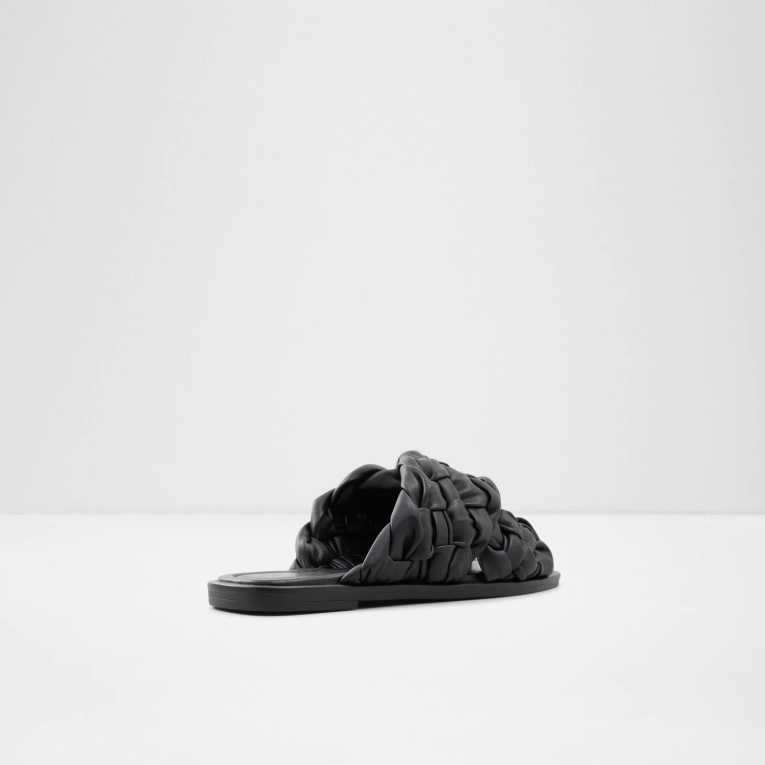 Moda Negro Wovina Sandalias Planas Aldo