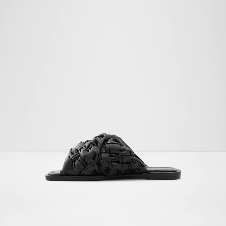 Moda Negro Wovina Sandalias Planas Aldo