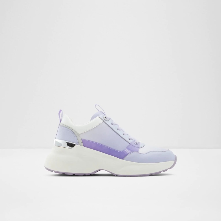 Moda Púrpura Aldo Feelgood Mid Top Zapatillas De Deporte Con Cordones