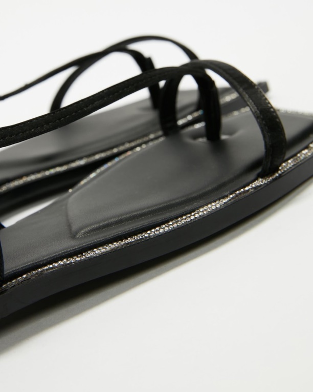 Sandalias Negras De Moda Con Correa En El Tobillo Aldo Amalle