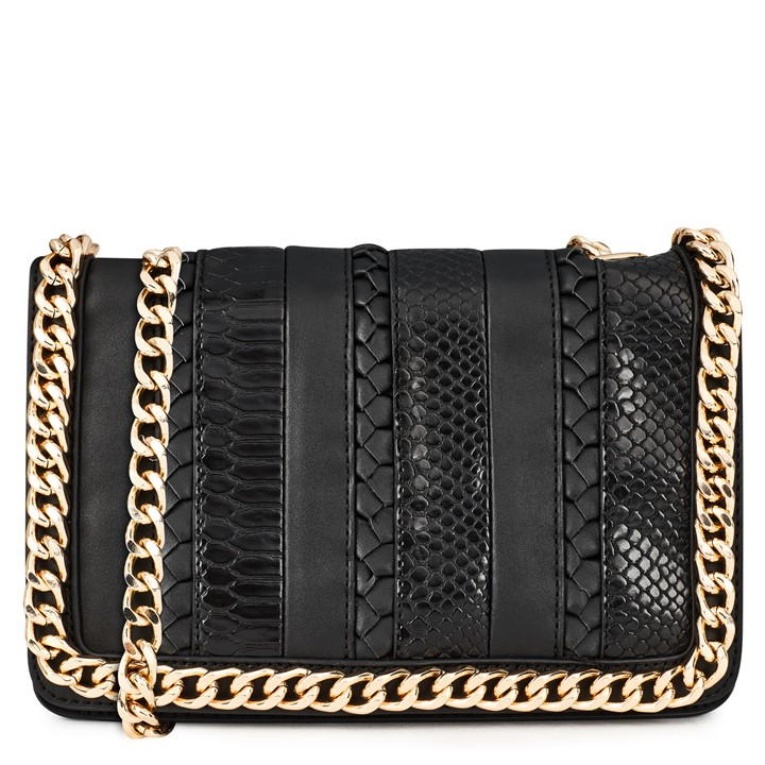 Bolso Bandolera Tejido Greenwald De Aldo Aldo Fashion Negro Azabache