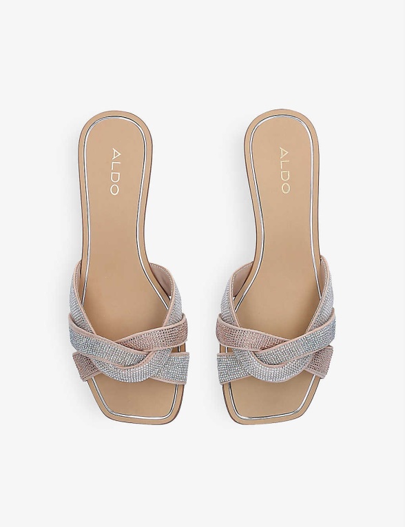 Aldo Bone Fashion Coredith Sandalias Tejidas Con Adornos De Diamantes De Imitación