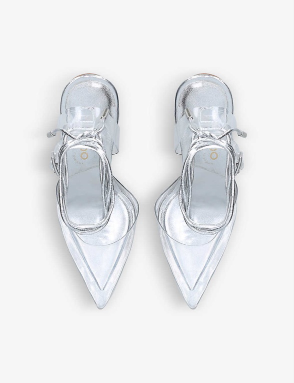 Aldo Tilah Tacones Tejidos Con Correa En El Tobillo Moda Plateada