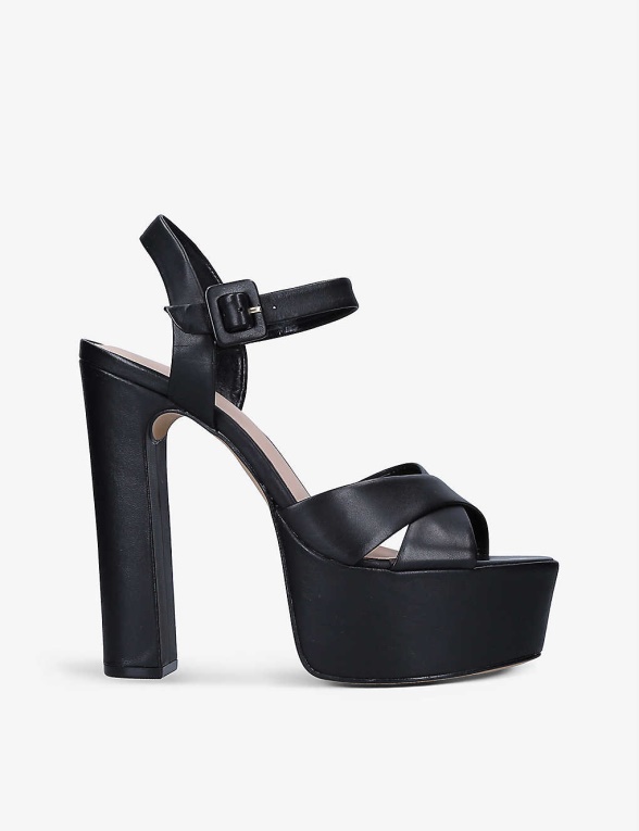 Negro Sandalias De Cuero Con Plataforma Camelia De Aldo Fashion
