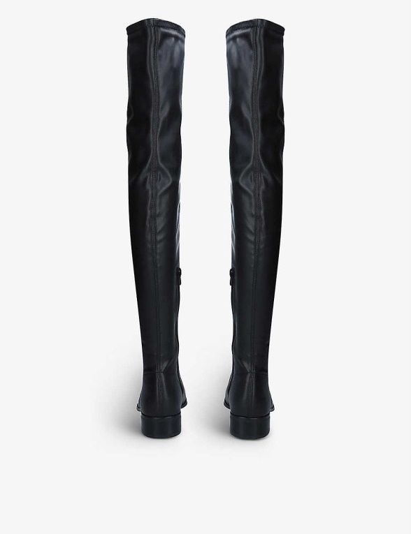 Negro Botas Hasta El Muslo De Piel Sintética Con Puntera Cuadrada Sevaunna De Aldo Fashion