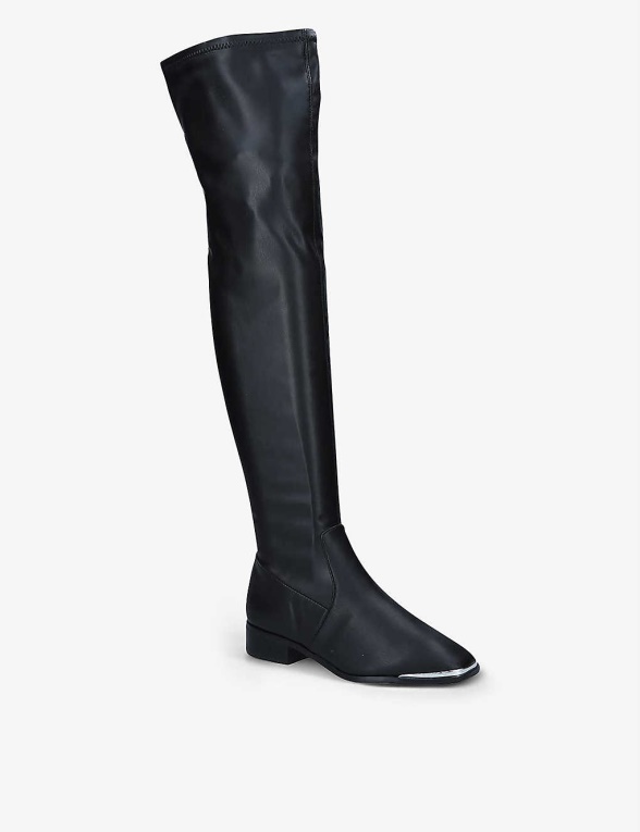 Negro Botas Hasta El Muslo De Piel Sintética Con Puntera Cuadrada Sevaunna De Aldo Fashion