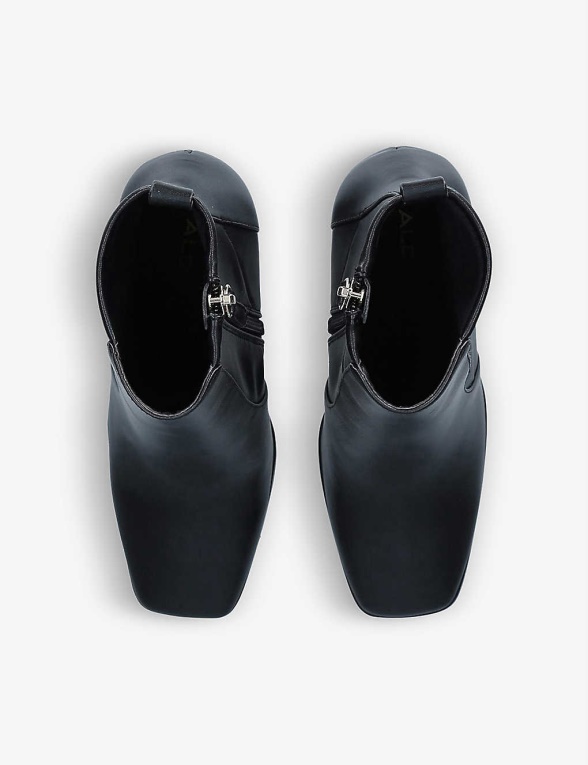 Negro Moda Botines Con Tacón De Piel Sintética Aurla De Aldo