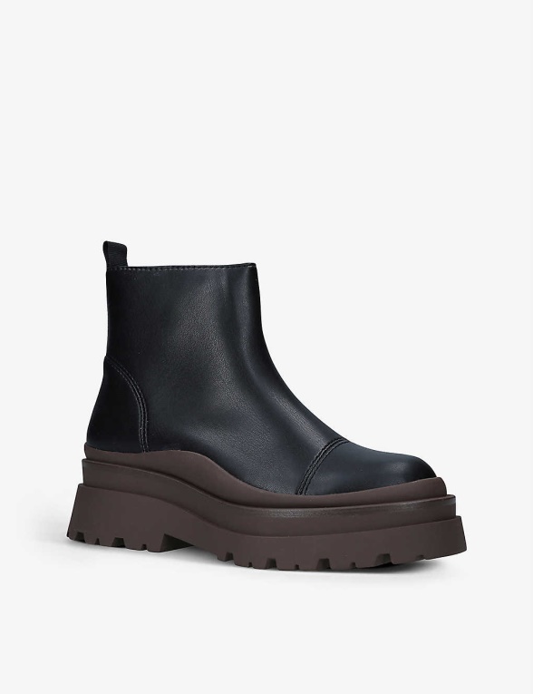 Negro March Botines De Piel Sintética Moda Aldo