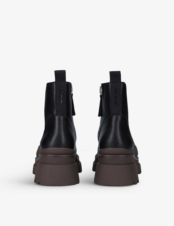 Negro March Botines De Piel Sintética Moda Aldo