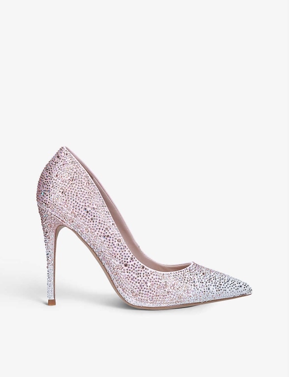 Moda Aldo Stessy Tenis Adornados Con Cristales Rosa Pálido