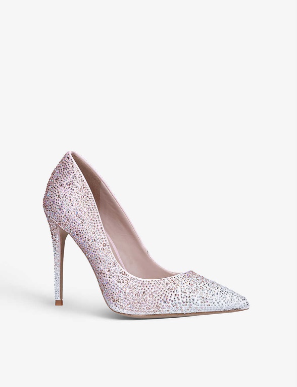 Moda Aldo Stessy Tenis Adornados Con Cristales Rosa Pálido