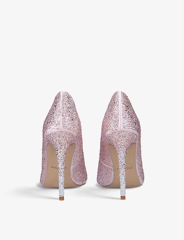 Moda Aldo Stessy Tenis Adornados Con Cristales Rosa Pálido