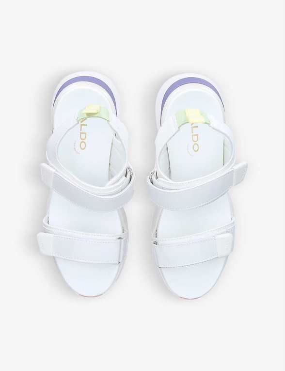 Sandalias Tejidas Con Tacón De Cuña De Aldo Colbie En Blanco De Moda