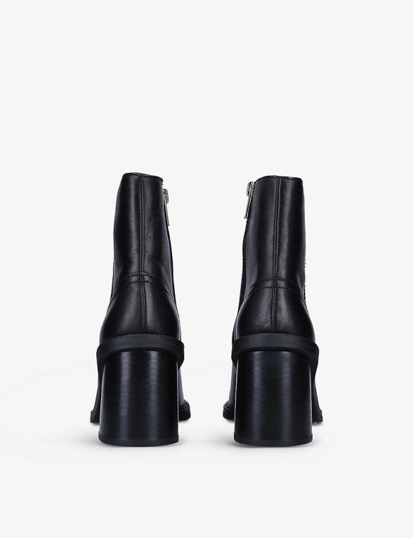 Botines De Piel Con Tacón Cuadrado Filly Moda Aldo Negro