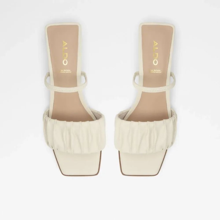 Sandalia De Tacón Cuadrado De Mujer Aldo Adriran Fashion Other Blanco