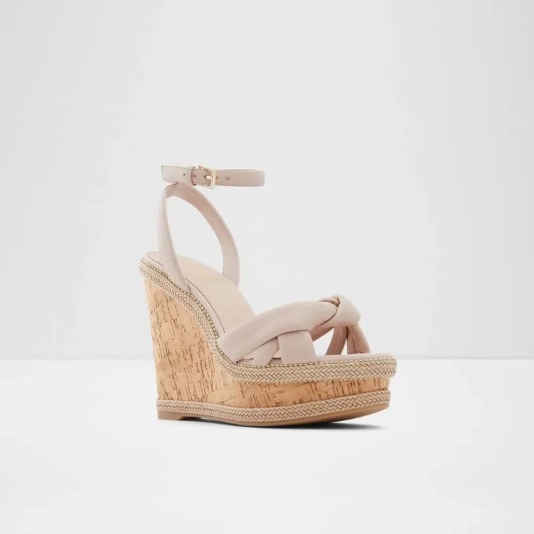 Sandalias De Cuña De Dos Piezas De Mujer Aldo Adrirawen De Moda Rosa Claro